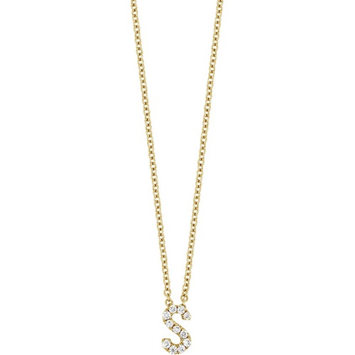  Bony Levy 18k Gold Pave Diamond Initial Pendant Necklace_YELLOW GOLD - S