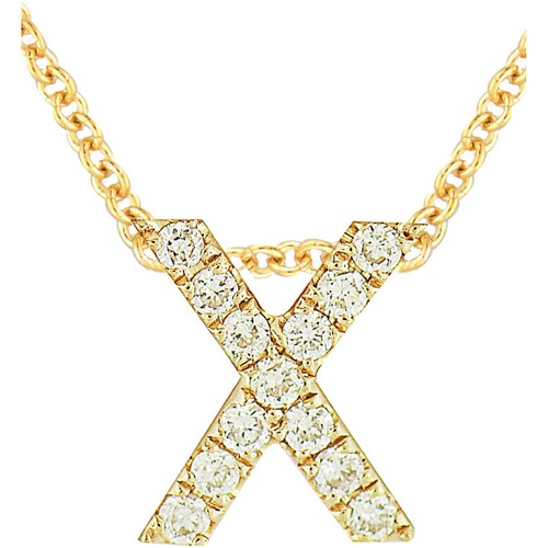  Bony Levy 18k Gold Pave Diamond Initial Pendant Necklace_YELLOW GOLD - X