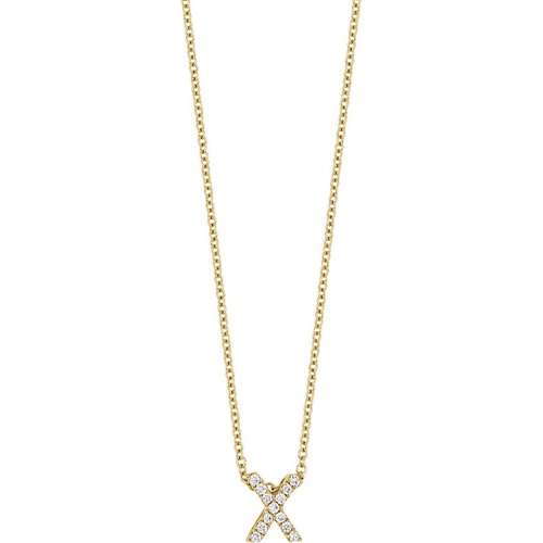  Bony Levy 18k Gold Pave Diamond Initial Pendant Necklace_YELLOW GOLD - X