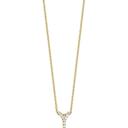  Bony Levy 18k Gold Pave Diamond Initial Pendant Necklace_YELLOW GOLD - Y