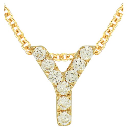  Bony Levy 18k Gold Pave Diamond Initial Pendant Necklace_YELLOW GOLD - Y