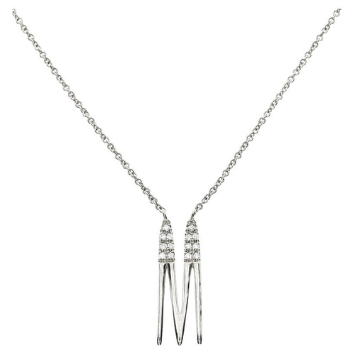  Bony Levy Diamond Initial Pendant Necklace_WHITE GOLD-M