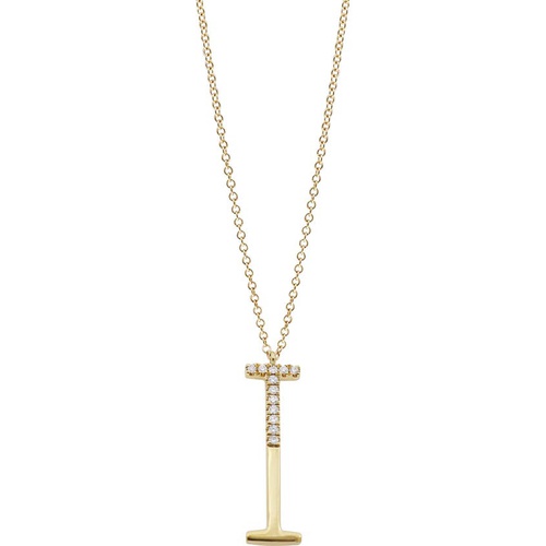  Bony Levy Diamond Initial Pendant Necklace_YELLOW GOLD-I