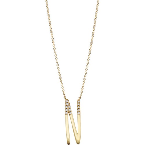  Bony Levy Diamond Initial Pendant Necklace_YELLOW GOLD-N