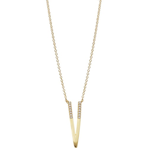  Bony Levy Diamond Initial Pendant Necklace_YELLOW GOLD-V