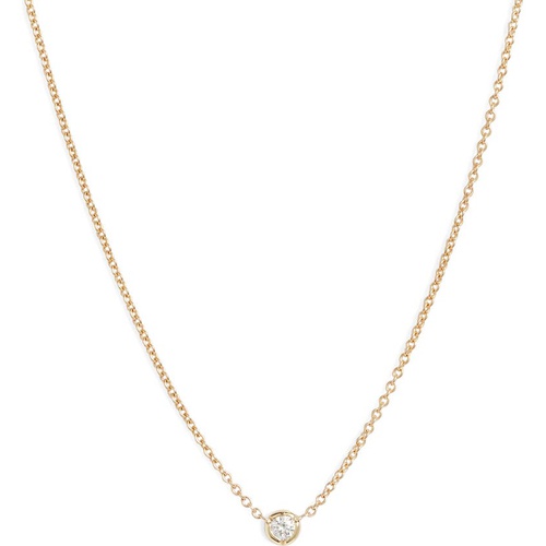  Bony Levy Petite Bezel Diamond Solitaire Necklace_YELLOW GOLD/ DIAMOND