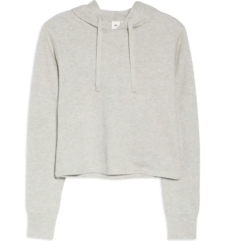  BP. Womens Organic Cotton Blend Pullover Hoodie_GREY PEARL HEATHER