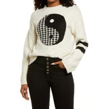 BP. Graphic Recycled Blend Sweater_IVORY- BLACK YING YANG