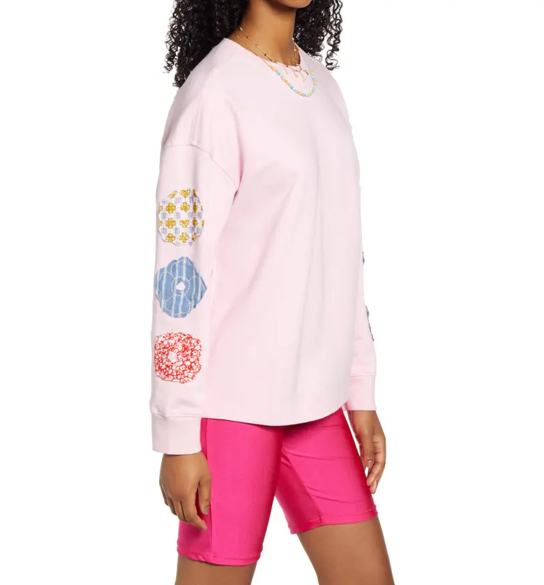  BP. Oversize Crewneck Sweatshirt_PINK OPAL FLOWERS