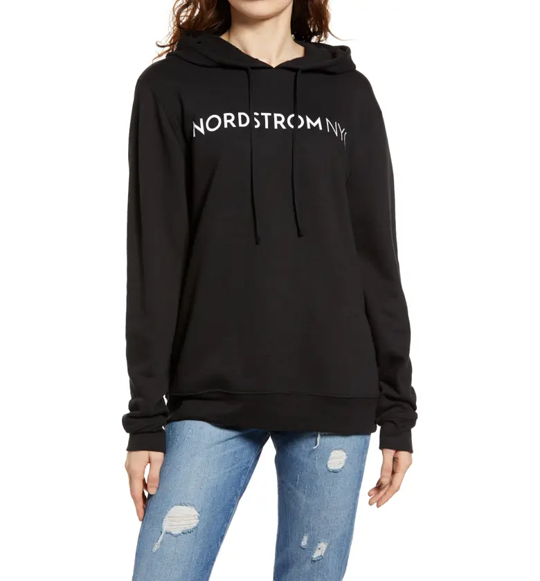 BP. Nordstrom NYC Wink Emoji Graphic Hoodie Sweatshirt_BLACK NYC