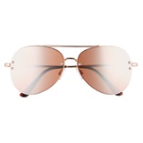 BP. 60mm Oversize Mirrored Aviator Sunglasses_ROSE GOLD