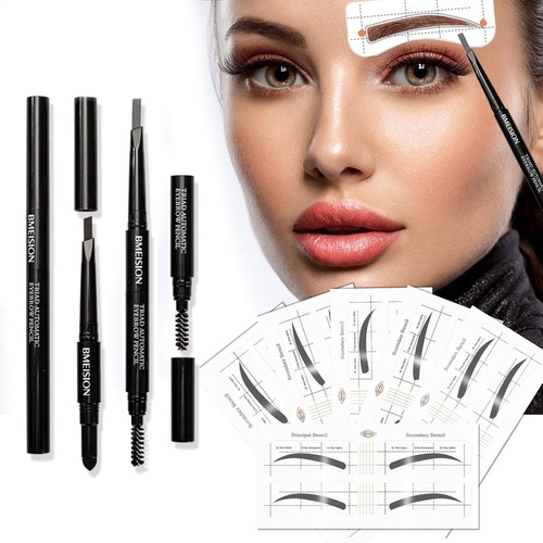  BQ HAIR Eyebrow Stencil, 36 Pairs Reusable Eyebrow Shaper Kit, 3-in-1 Black Eyebrow Pencil Set with 6 Fashionable Styles Eyebrow Stencils Kit for Women, Eyebrow Template Makeup Tools for E