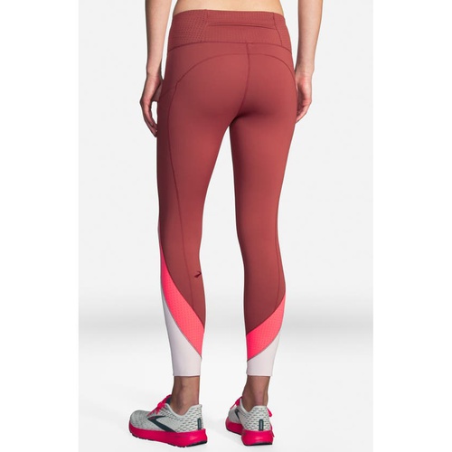  Brooks Method 7u002F8 Pocket Tights_TERRACOTTA/ FLUORO PINK