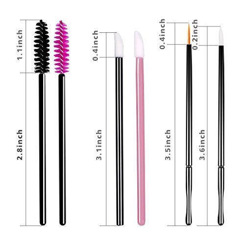  Disposable Mascara Wands Makeup Applicators - Mascara Brushes Lipstick Applicators Eyeliner Brushes BTArtbox 300PCS Makeup Applicators Brushes Tools Kit