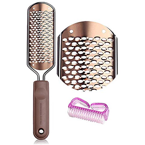  Pedicure Foot File Callus Remover - BTArtbox Large Foot Rasp Colossal Foot Scrubber Professional Stainless Steel Callus File for Wet and Dry Feet