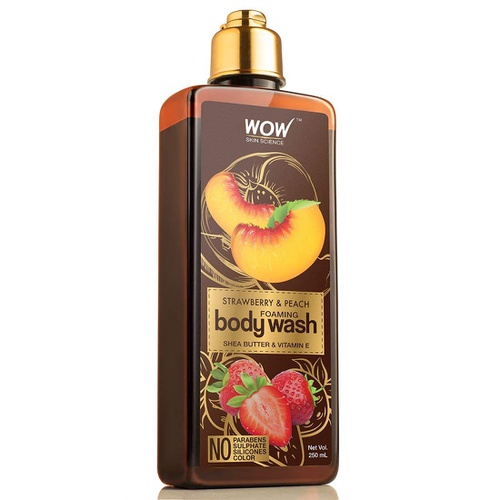  BUYWOW WOW Strawberry & Peach Foaming Body Wash - For Cleaner & Smoother Skin - Shea Butter & Vitamin E - For Men & Women - Everyday Use For Sensitive Skin - All Skin Types - Dry Skin Rel