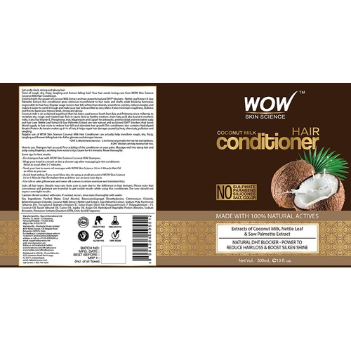  BUYWOW WOW Coconut Milk Hair Conditioner, Restore Dry, Frizzy, Tangled Hair to Stronger, Full, Shiny Hair, Stimulate Hair Growth, Paraben, Salt, Sulfate Free, All Hair Types, Adults and C