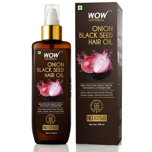  BUYWOW WOW Onion Black Seed Hair Oil for Natural Hair Care and Growth, Essential Vitamins In Almond, Castor, Jojoba, Olive & Coconut Oils For Dry Scalp and Hair, Slow Down Hair Loss, Thic