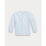 Contrast-Knit Organic Cotton Cardigan