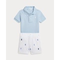 Mesh Polo Shirt & Short Set