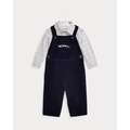 Cotton Shirt & Corduroy Overall Set