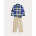 Plaid Oxford Shirt & Chino Pant Set