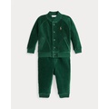 Knit Corduroy Baseball Jacket & Pant Set