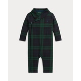 Plaid Cotton Interlock Shawl Coverall