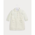 Aran-Knit Wool Sweater Jacket