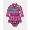 Plaid Cotton Twill Shirtdress & Bloomer