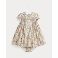 Floral Smocked Cotton Dress & Bloomer