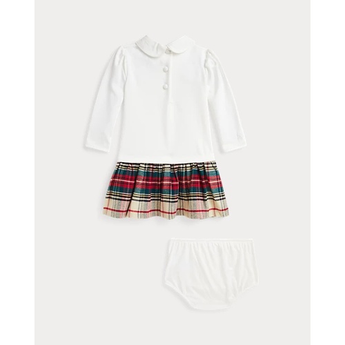 폴로 랄프로렌 Plaid-Skirt Ponte Dress & Bloomer