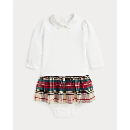 폴로 랄프로렌 Plaid-Skirt Ponte Dress & Bloomer