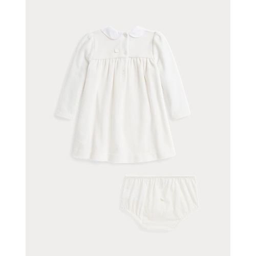 폴로 랄프로렌 Embroidered Velour Dress & Bloomer