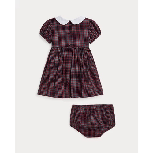 폴로 랄프로렌 Plaid Smocked Cotton Dress & Bloomer