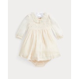 Hand-Smocked Velvet Dress & Bloomer