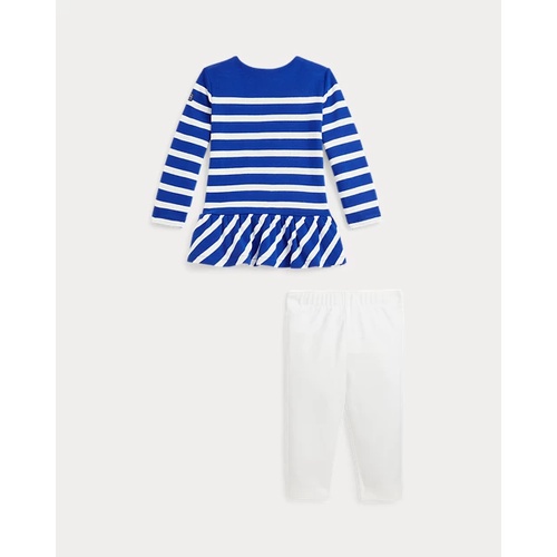 폴로 랄프로렌 Striped Jersey Tee & Ponte Legging Set