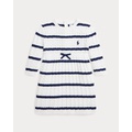 Striped Cable-Knit Cotton Sweater Dress