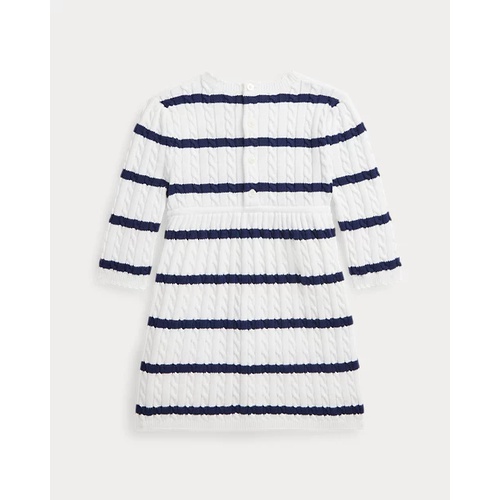 폴로 랄프로렌 Striped Cable-Knit Cotton Sweater Dress