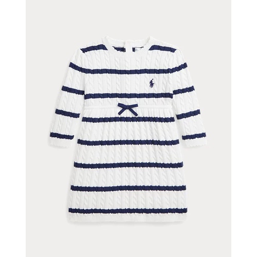 폴로 랄프로렌 Striped Cable-Knit Cotton Sweater Dress