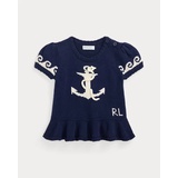 Anchor Short-Sleeve Cotton Sweater