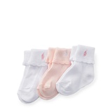 Scalloped Cuffed Sock 3-Pack