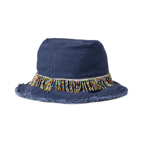  Badgley Mischka Woven Bucket Hat with Beaded Trim