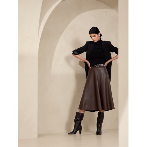 바나나리퍼블릭 bananarepublic Vegan Leather Midi Skirt