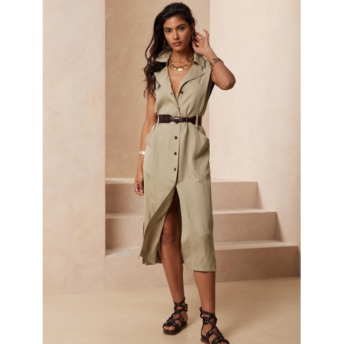 바나나리퍼블릭 bananarepublic TENCEL Midi Shirtdress