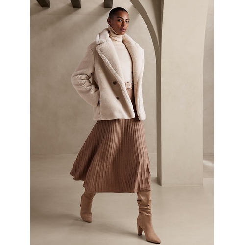 바나나리퍼블릭 bananarepublic Pleated Midi Sweater Skirt