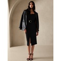 bananarepublic Split-Neck Sheath Midi Dress