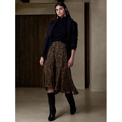 바나나리퍼블릭 bananarepublic Flounce Midi Skirt