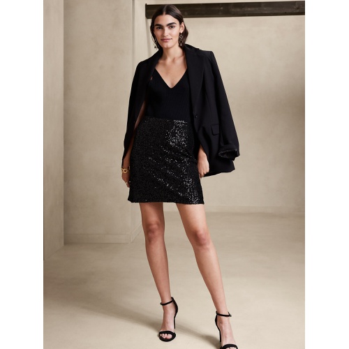 바나나리퍼블릭 bananarepublic Luxe Sequin Mini Skirt