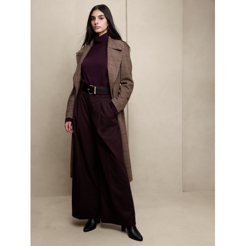 바나나리퍼블릭 bananarepublic Loulou Wide-Leg Flannel Pant